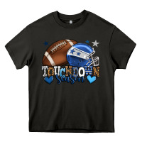 Asphalt Touchdown season American Football blue team color Heavy Core Tee - HowdyJamesFarm