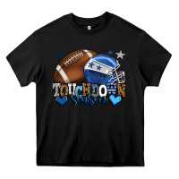 Black Touchdown season American Football blue team color Heavy Core Tee - HowdyJamesFarm