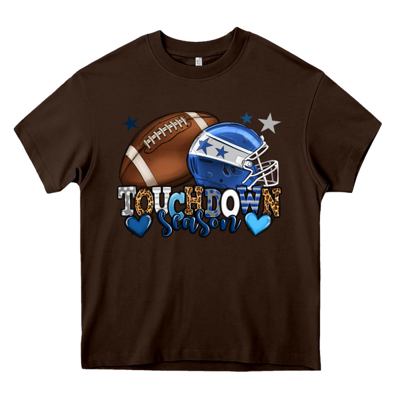 Touchdown Season American Football Blue Team Color Heavy Core Tee by HowdyJamesFarm | Teevron