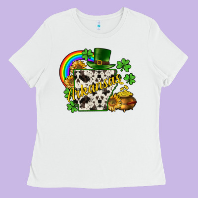 Arkansas Map St. Patrick's Ladies Tee Designed By Cowgirlartshop