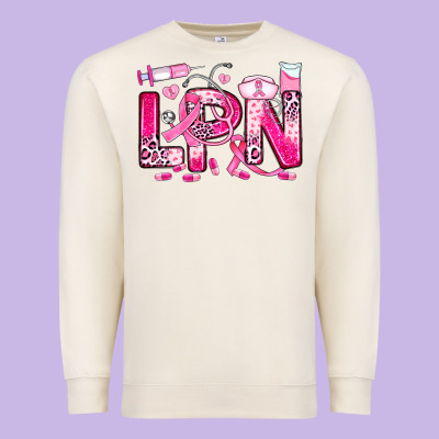 Breast Cancer Lpn Licensed Practical Nurse Premium Sweatshirt Designed By Jahusdesignshop