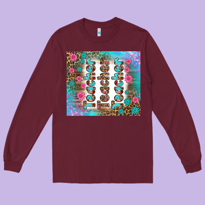Teacher Gemstone And Pink Flower Tumbler Long Sleeve Tee Designed By Bundleandbundleshop
