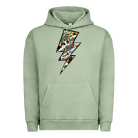 Pigment Oil Green Lightning Bolt Urban Hoodie - JahusDesignShop