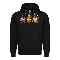 Black hallothanksmas gnome Zipper Hoodie - AdoDesignShop