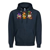 Navy hallothanksmas gnome Zipper Hoodie - AdoDesignShop