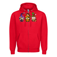 Red hallothanksmas gnome Zipper Hoodie - AdoDesignShop