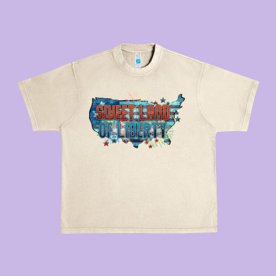 Sweet Land Of Liberty Urban Heavy Tee Designed By Fadigitalartstudio