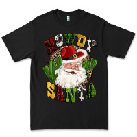 Black howdy santa western cactus christmas Premium Tee - CowGirlArtShop