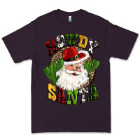 Plum howdy santa western cactus christmas Premium Tee - CowGirlArtShop