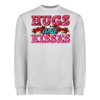 Heather Grey hugs and kisses valentines Heavyweight Sweatshirt - AdoDesignShop