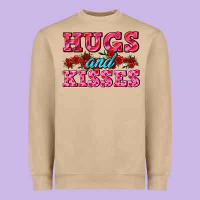 Hugs And Kisses Valentines Heavyweight Sweatshirt Designed By Adodesignshop