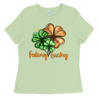 Matcha Feeling lucky with clover Ladies Tee - HowdyJamesFarm