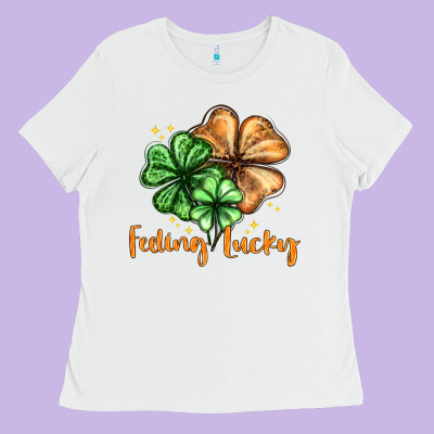 Feeling Lucky With Clover Ladies Tee Designed By Howdyjamesfarm