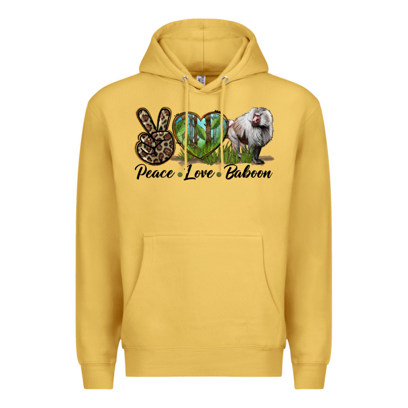 Leopard Peace Love Baboon Premium Hoodie by LillyAllenDesigns | Teevron