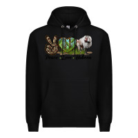 Black Leopard Peace Love Baboon Premium Hoodie - LillyAllenDesigns