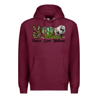 Burgundy Leopard Peace Love Baboon Premium Hoodie - LillyAllenDesigns