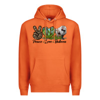 Carrot Leopard Peace Love Baboon Premium Hoodie - LillyAllenDesigns