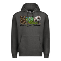 Charcoal Heather Leopard Peace Love Baboon Premium Hoodie - LillyAllenDesigns