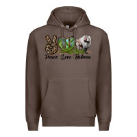 Coffee Leopard Peace Love Baboon Premium Hoodie - LillyAllenDesigns