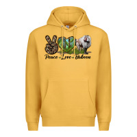 Mustard Leopard Peace Love Baboon Premium Hoodie - LillyAllenDesigns