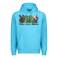 Ocean Blue Leopard Peace Love Baboon Premium Hoodie - LillyAllenDesigns