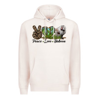 Pale Pink Leopard Peace Love Baboon Premium Hoodie - LillyAllenDesigns