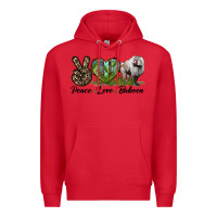 Red Leopard Peace Love Baboon Premium Hoodie - LillyAllenDesigns