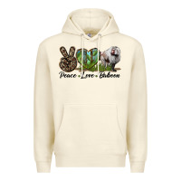 Sandshell Leopard Peace Love Baboon Premium Hoodie - LillyAllenDesigns