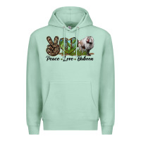 Seafoam Leopard Peace Love Baboon Premium Hoodie - LillyAllenDesigns
