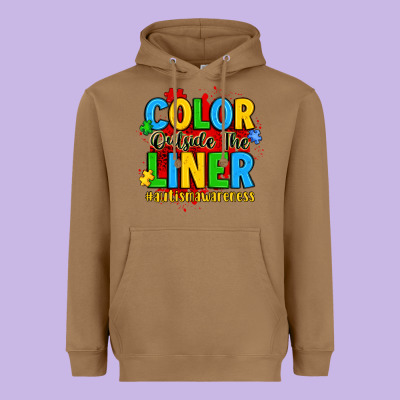 Color Outside The Liner Autism Awareness Heavyweight Hoodie Designed By Jahusdesignshop