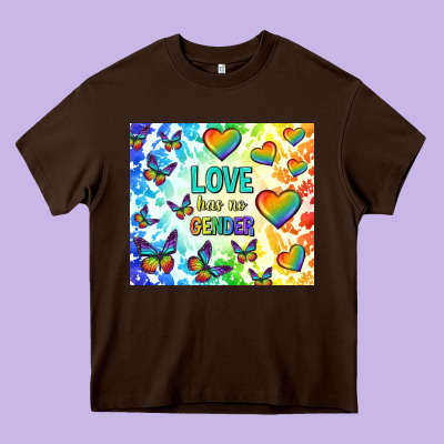 Love Has No Gender Heavy Core Tee Designed By Tumblerdesignbyshophia