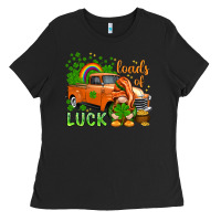 Black St. Patrick's Loads of luck with gnome Ladies Tee - HowdyJamesFarm
