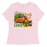 Bubblegum Pink St. Patrick's Loads of luck with gnome Ladies Tee - HowdyJamesFarm