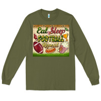 Army Green eat sleep football repeat tumbler Long Sleeve Tee - BundleAndBundleShop