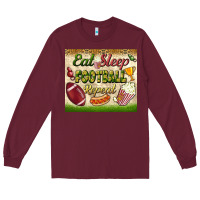 Burgundy eat sleep football repeat tumbler Long Sleeve Tee - BundleAndBundleShop