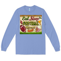 Colony Blue eat sleep football repeat tumbler Long Sleeve Tee - BundleAndBundleShop