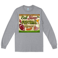 Heather Grey eat sleep football repeat tumbler Long Sleeve Tee - BundleAndBundleShop