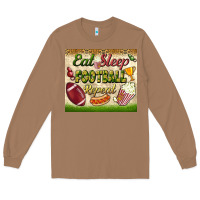 Toasted Coconut eat sleep football repeat tumbler Long Sleeve Tee - BundleAndBundleShop