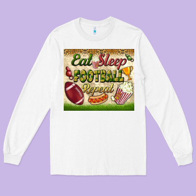 Eat Sleep Football Repeat Tumbler Long Sleeve Tee Designed By Bundleandbundleshop