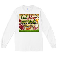 White eat sleep football repeat tumbler Long Sleeve Tee - BundleAndBundleShop