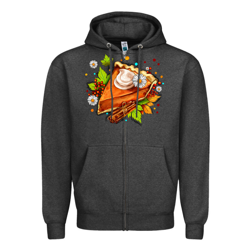 Pumpkin Pie With Daisies And Cinnamon Zipper Hoodie by AdoDesignShop | Teevron