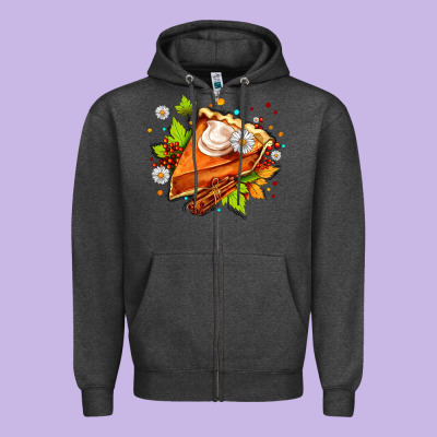 Pumpkin Pie With Daisies And Cinnamon Zipper Hoodie Designed By Adodesignshop