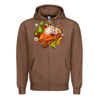 Chestnut pumpkin pie with daisies and cinnamon Zipper Hoodie - AdoDesignShop
