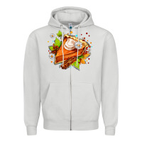 Dove Grey pumpkin pie with daisies and cinnamon Zipper Hoodie - AdoDesignShop