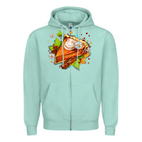 Seafoam pumpkin pie with daisies and cinnamon Zipper Hoodie - AdoDesignShop