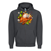 Smoke pumpkin pie with daisies and cinnamon Zipper Hoodie - AdoDesignShop