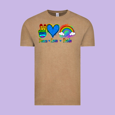 Peace Love Pride Vintage Tee Designed By Jasminsmagicworld