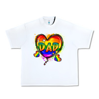 White Dad pride Urban Heavy Tee - FaDigitalArtStudio