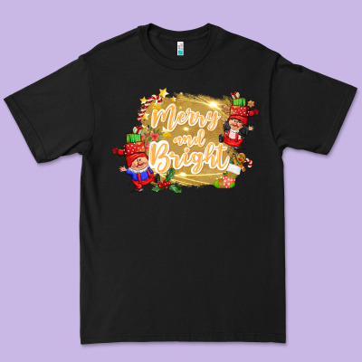Merry And Bright Gnome Premium Tee Designed By Cowgirlartshop