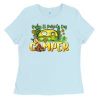 Baby Blue Happy St. Patrick's Day camper Ladies Tee - HowdyJamesFarm